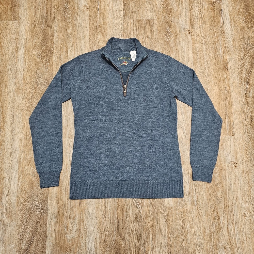 Orvis‎ 1/4 Quarter Zip Pullover Long Sleeve Sweater Womens Small, Soft 100% Wool